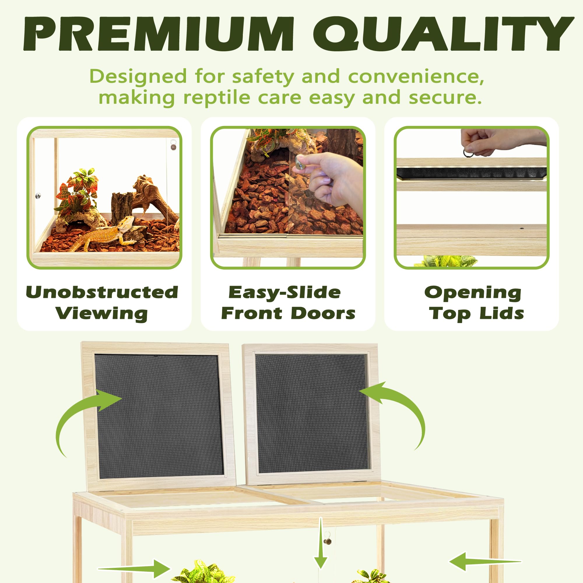 PROLEE acrylic panel snake tank with lock design keeps pets safely visible.