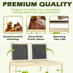 PROLEE acrylic panel snake tank with lock design keeps pets safely visible.