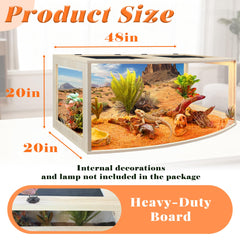 PROLEE Bearded Dragon Tank 48 inch length provides ample space for basking and exploration