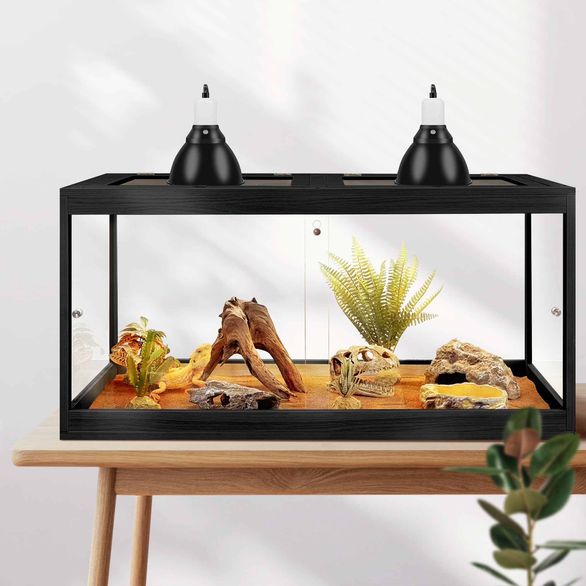 PROLEE Bearded Dragon Tank 63-gallon capacity supports roomy reptile living space.