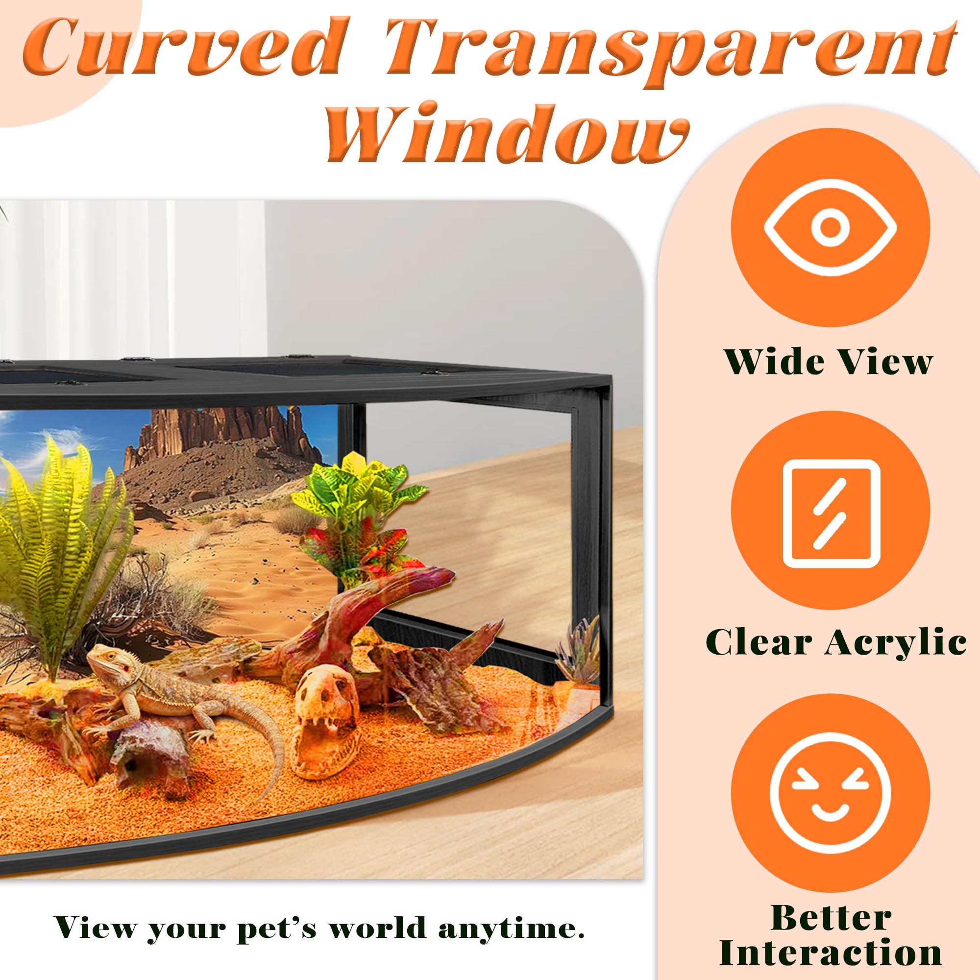 PROLEE bearded dragon tank bottom acrylic liner keeps interior clean