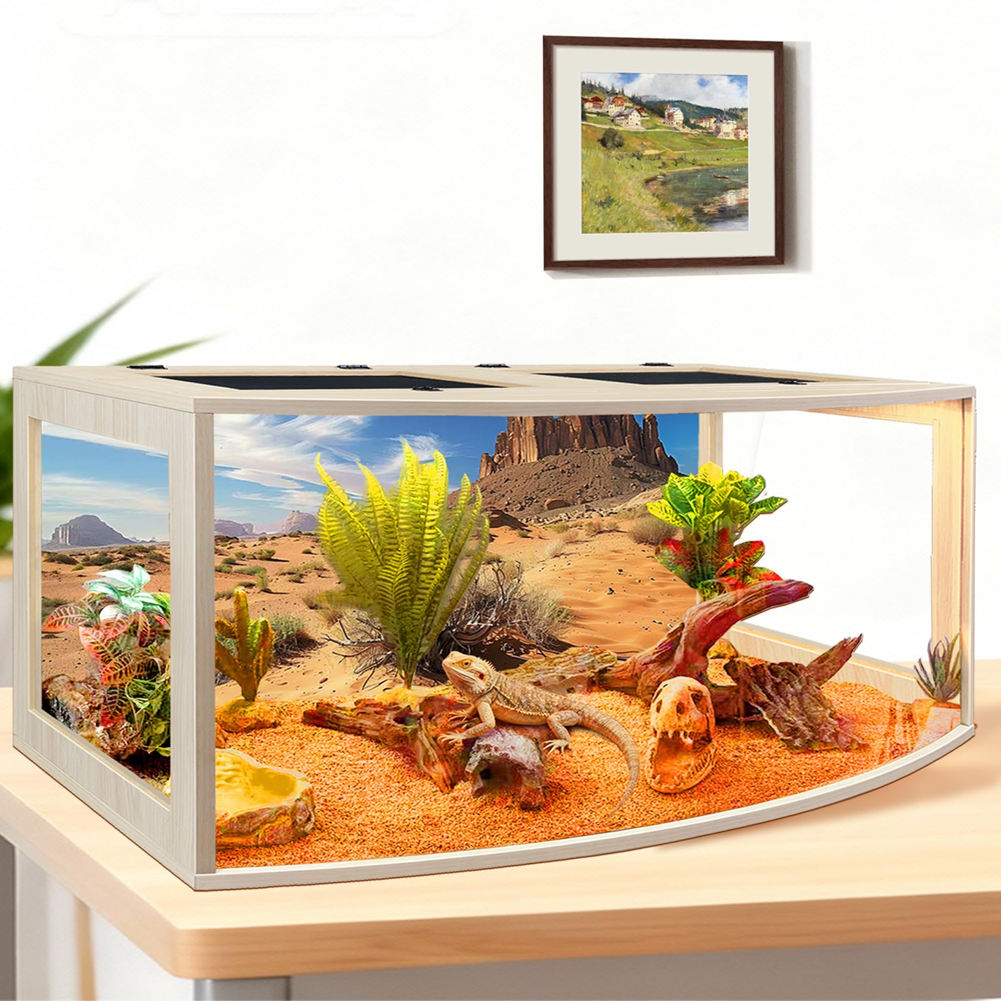 PROLEE Bearded Dragon Tank bottom acrylic liner keeps interior clean during cleanup