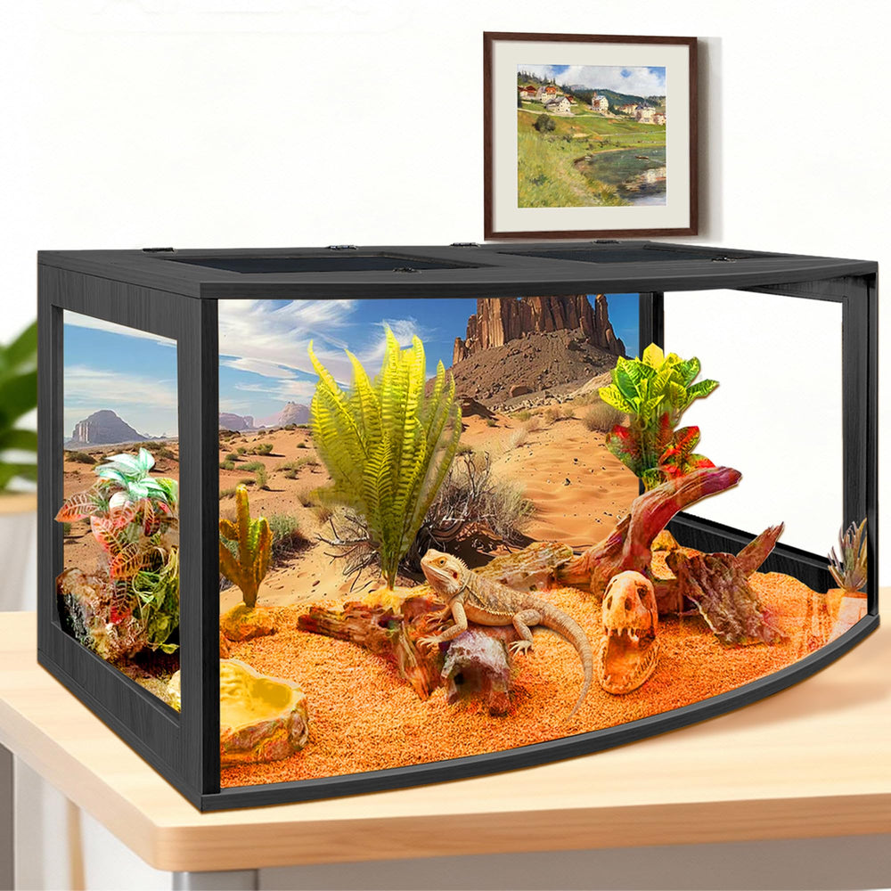 PROLEE Bearded Dragon Tank bottom liner eases maintenance and keeps interior tidy.