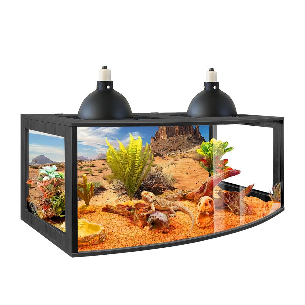 PROLEE bearded dragon tank curved front offers crystal-clear viewing and easy cleaning