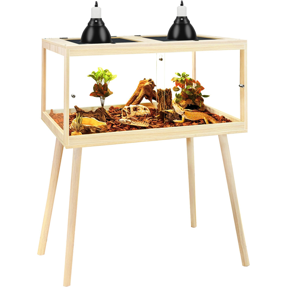 PROLEE Bearded Dragon Tank with leg stand shown for stable height and viewing
