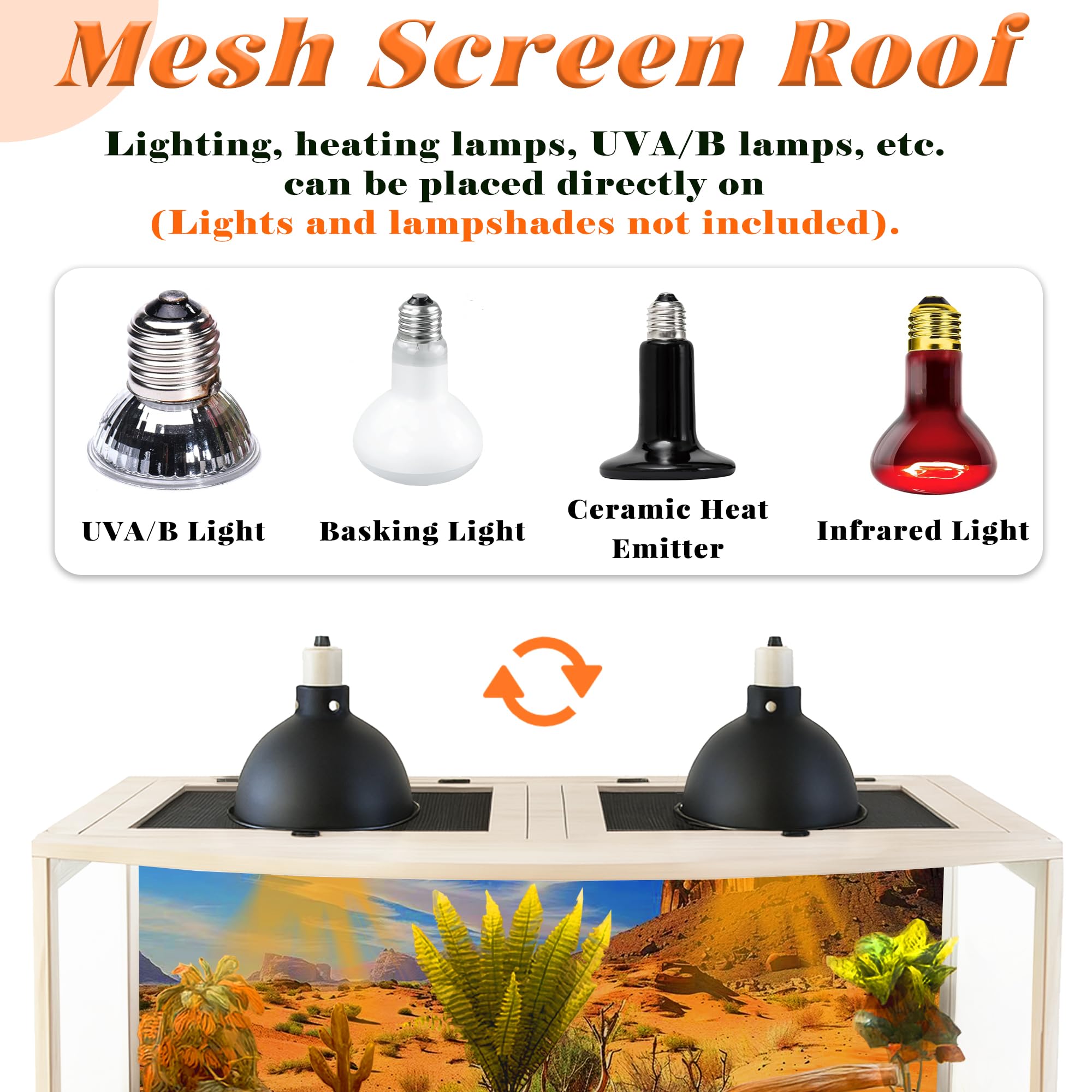 PROLEE Bearded Dragon Tank lockable door for secure reptile access