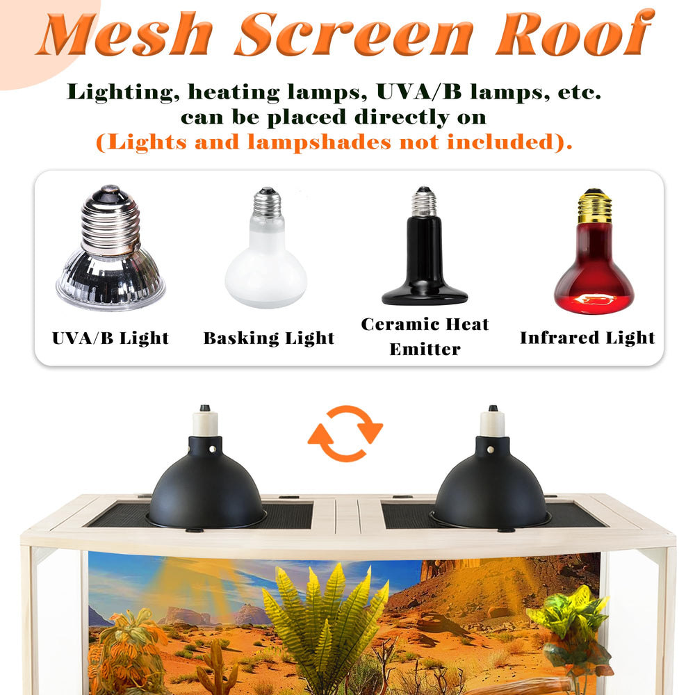 PROLEE Bearded Dragon Tank lockable door for secure reptile access