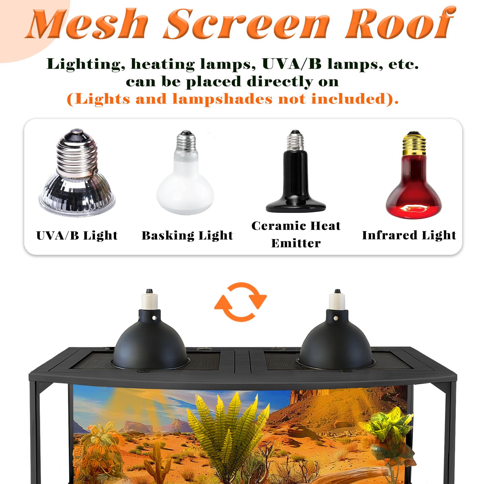 PROLEE Bearded Dragon Tank lockable door ensures secure access during maintenance.