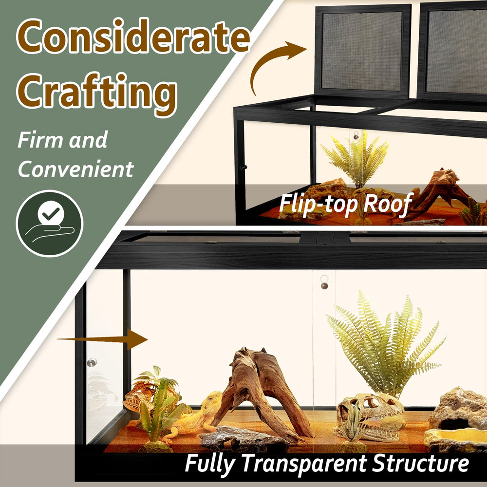PROLEE Bearded Dragon Tank secure locking mechanism keeps pets safely contained.
