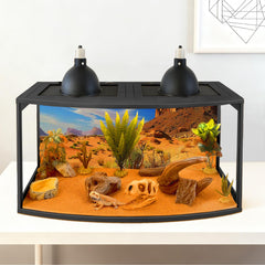 PROLEE Bearded Dragon Tank side view showcases spacious interior for active reptiles.
