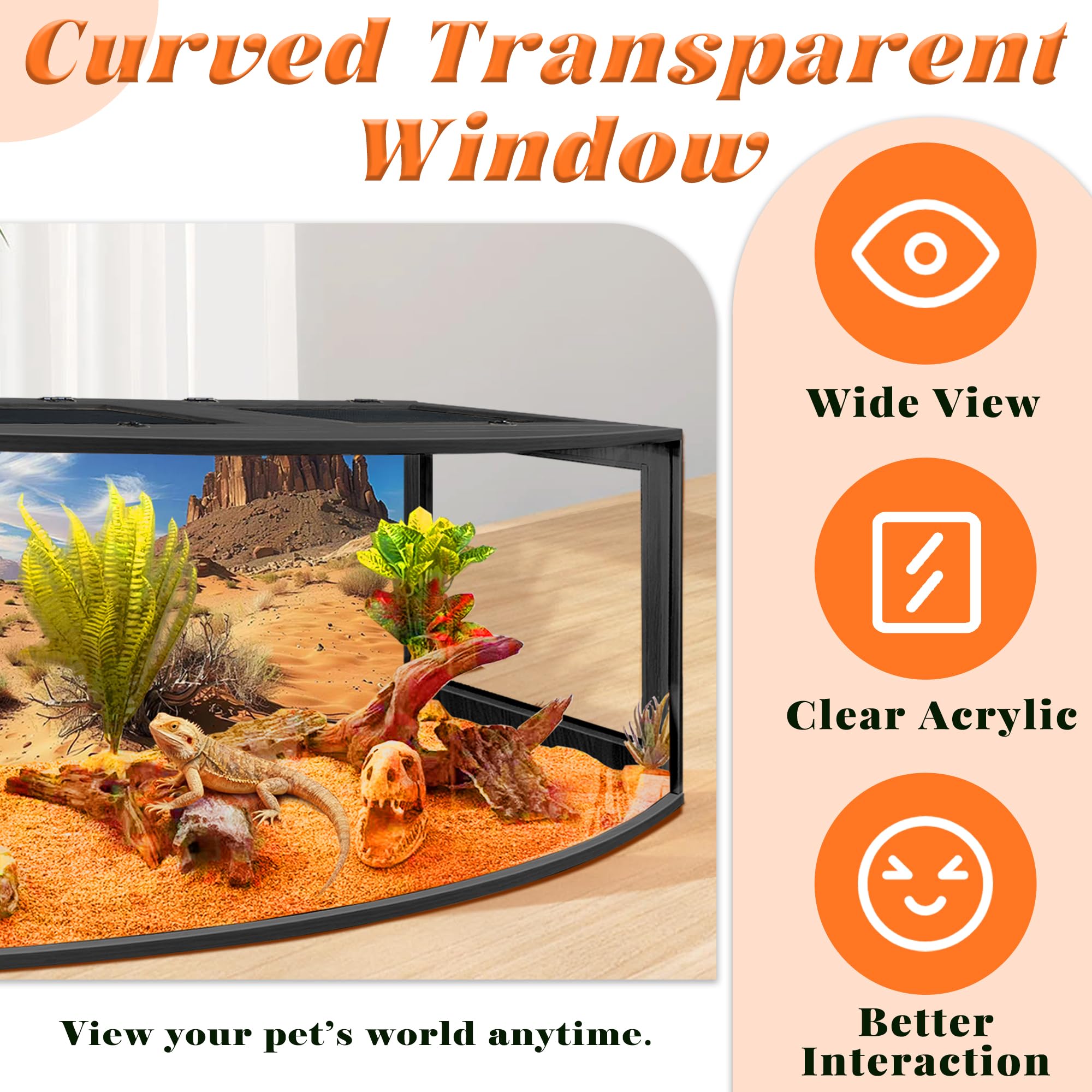 PROLEE Bearded Dragon Tank sturdy wood construction with water-resistant finish for durability.