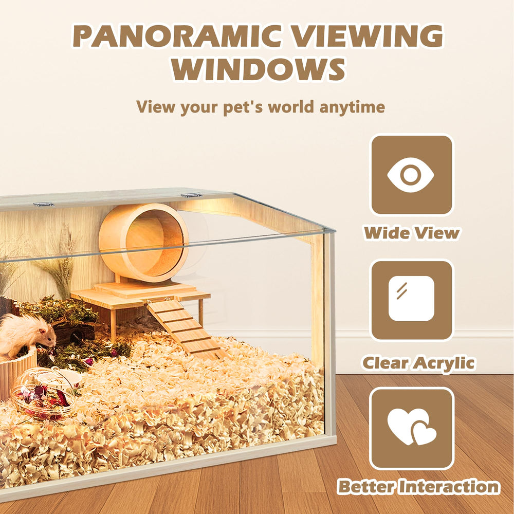PROLEE clear acrylic windows offer unobstructed pet observation.