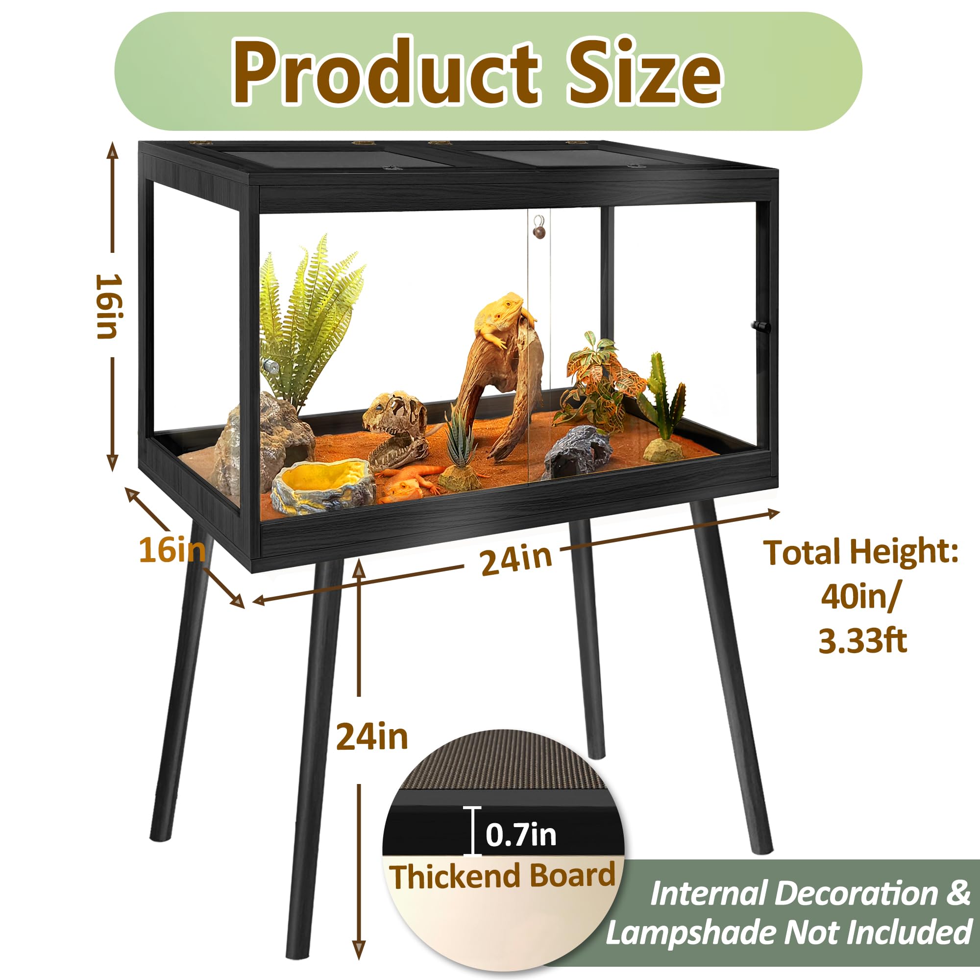 PROLEE four-sided tempered glass panels offer crystal-clear visibility for observation.
