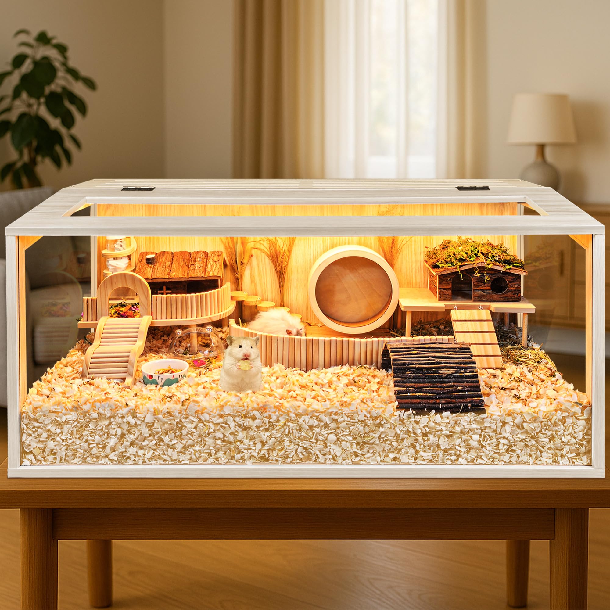 PROLEE hamster cage with chewproof coating deters chewing and protects your home.