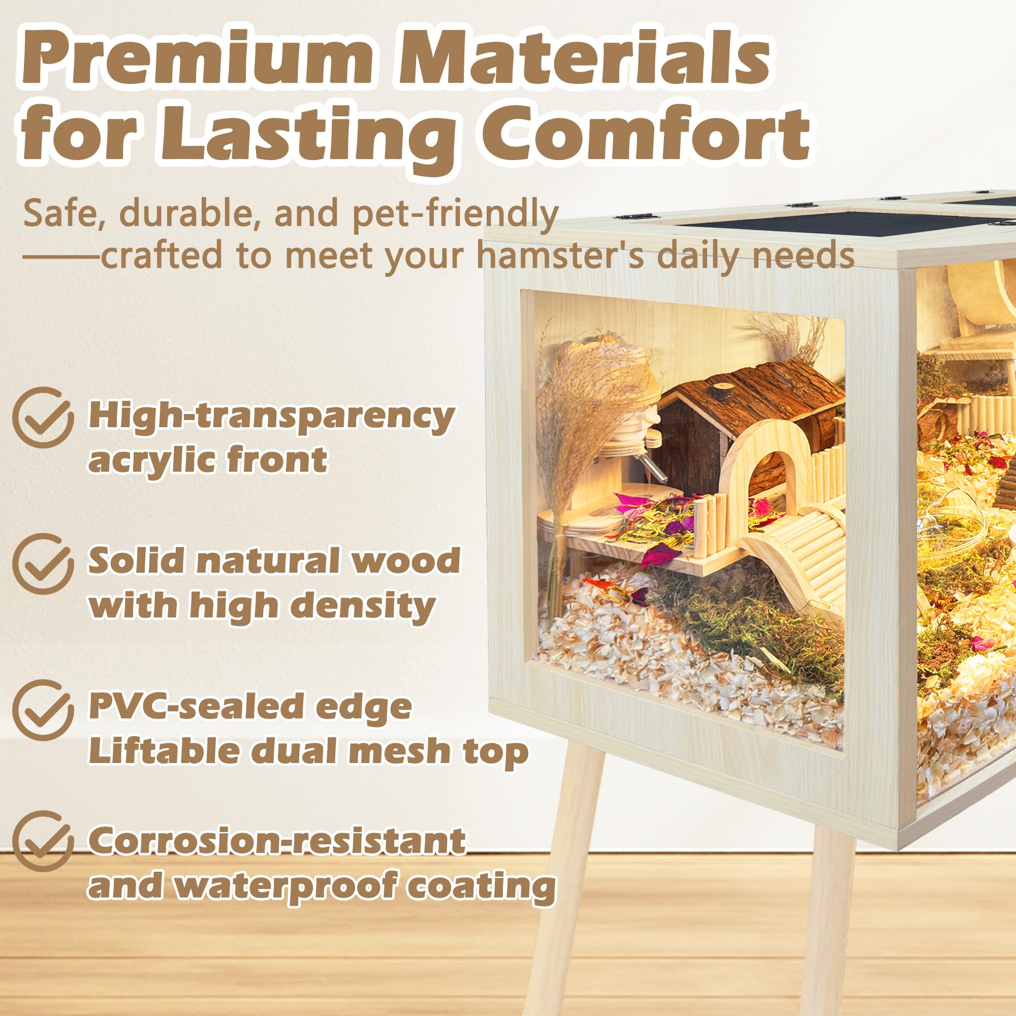 PROLEE hamster cage dimensions 24-48 inches: versatile length options for spaces