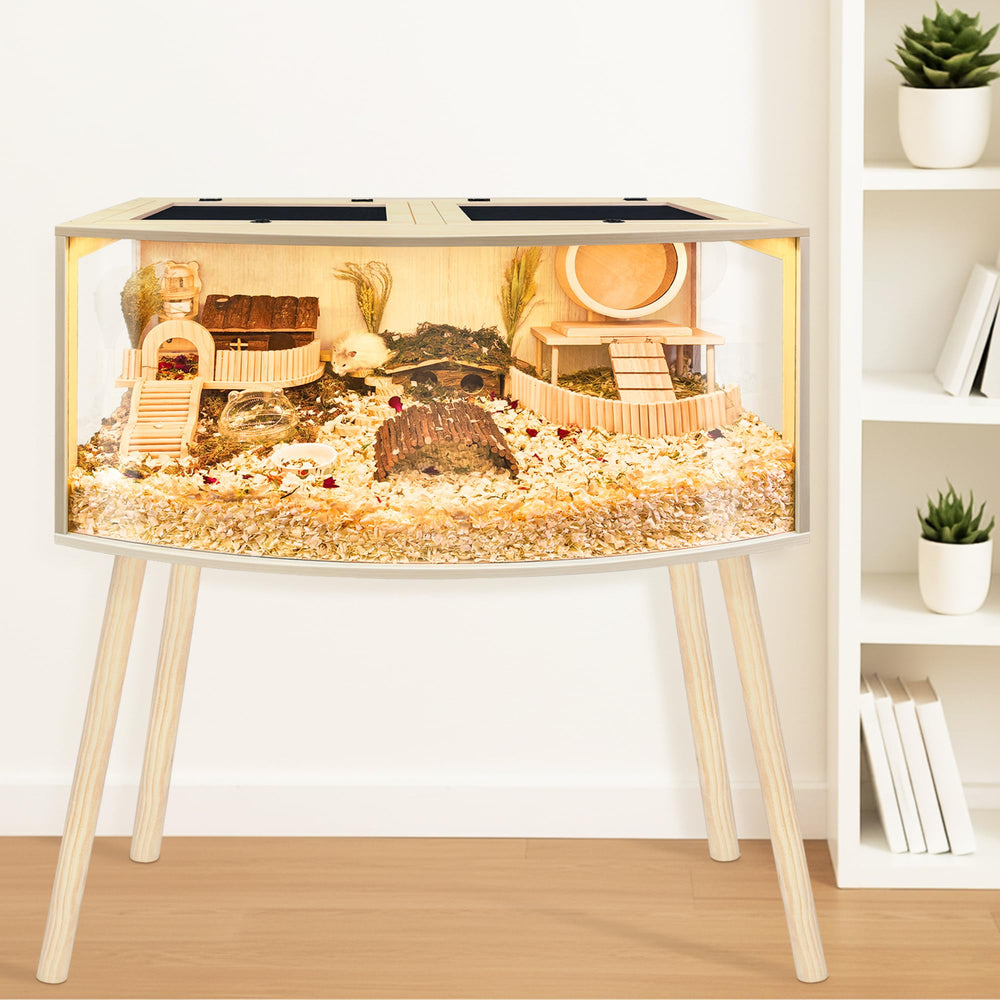 PROLEE hamster cage leg stand: elevated habitat keeps bedding dry and floors clean
