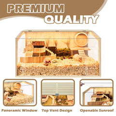 PROLEE hamster cage solid wood construction with waterproof coating
