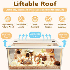PROLEE hamster habitat on leg stands provides stable, versatile placement