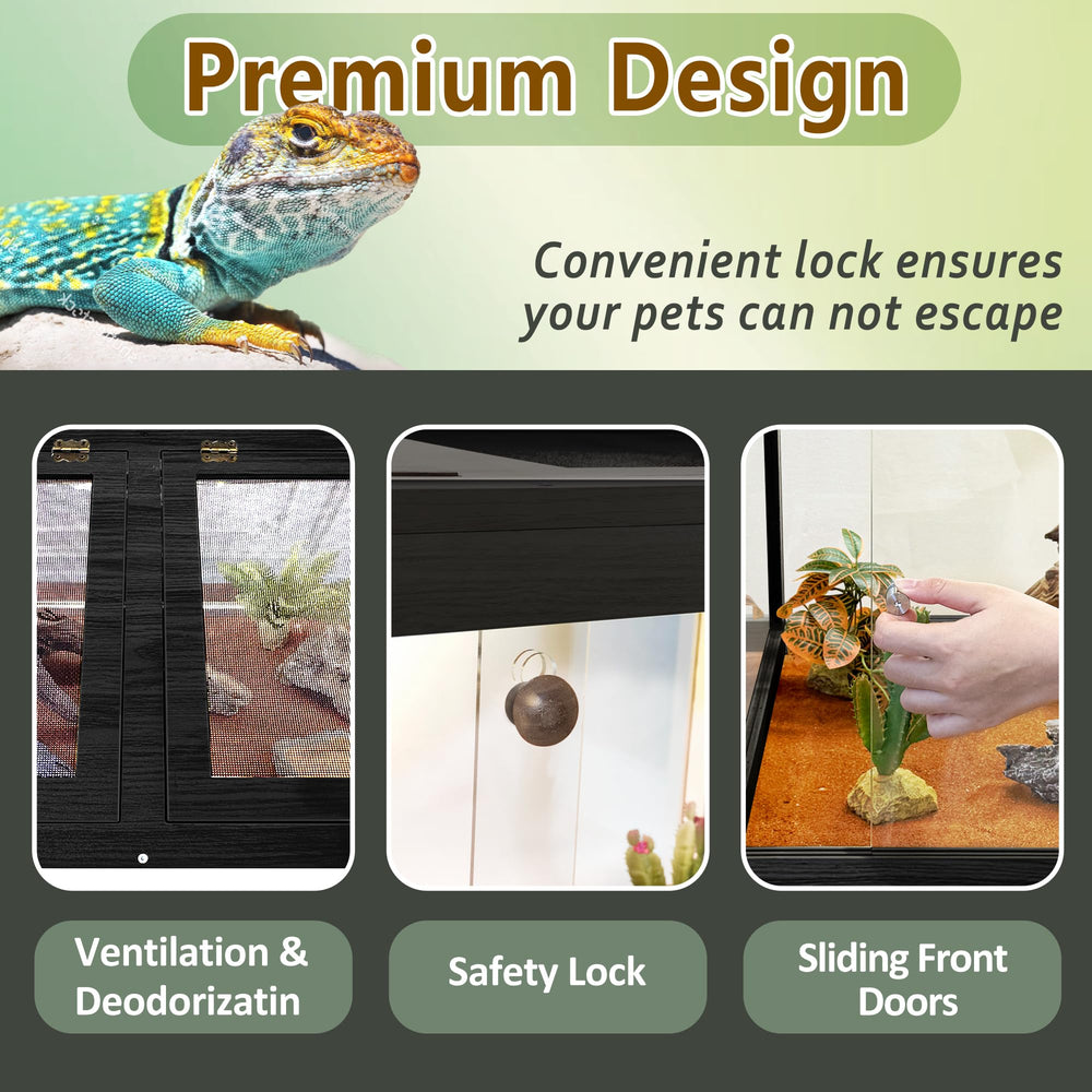PROLEE lockable door keeps the reptile secure while you check