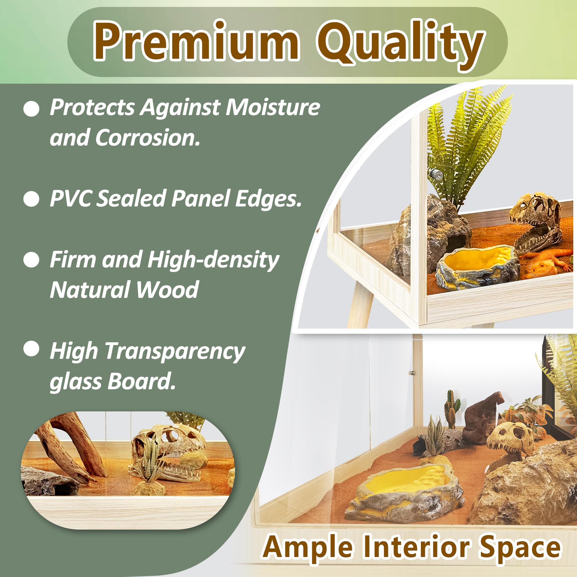 PROLEE reptile enclosure lockable door provides secure access and pet safety
