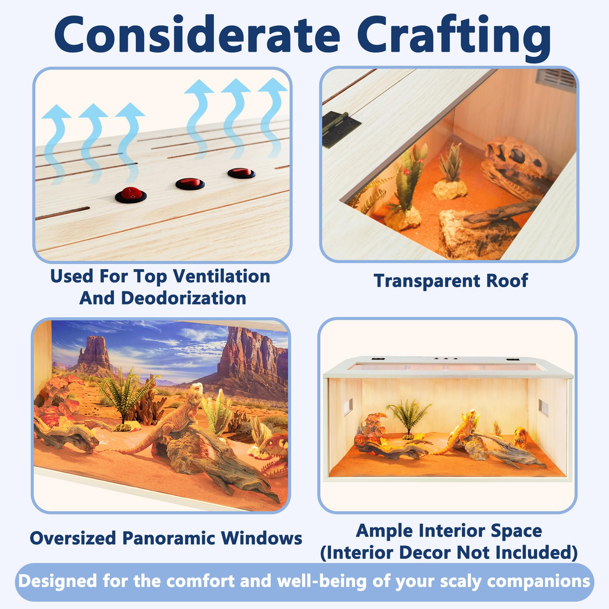 PROLEE Reptile Terrarium easy-assembly manual enables quick setup.