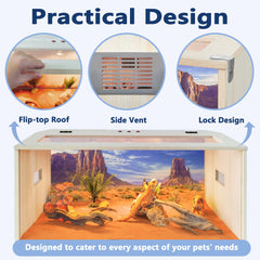 PROLEE Reptile Terrarium top vents ensure airflow and healthy enclosure conditions.