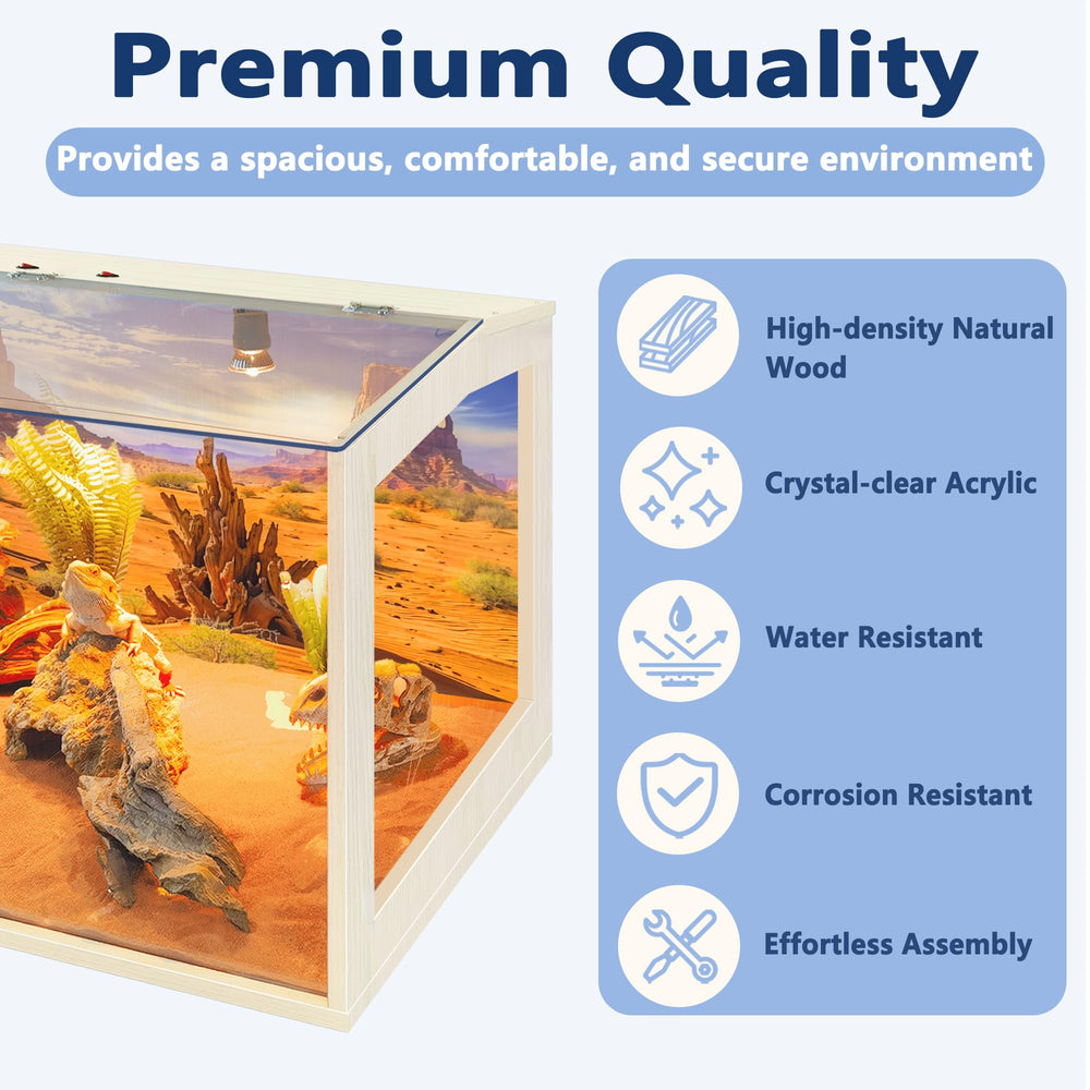 PROLEE Reptile Terrarium waterproof-bottom demonstrates moisture protection.
