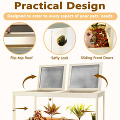 PROLEE terrarium 81gallon double sliding doors illustrate secure access and escape prevention.