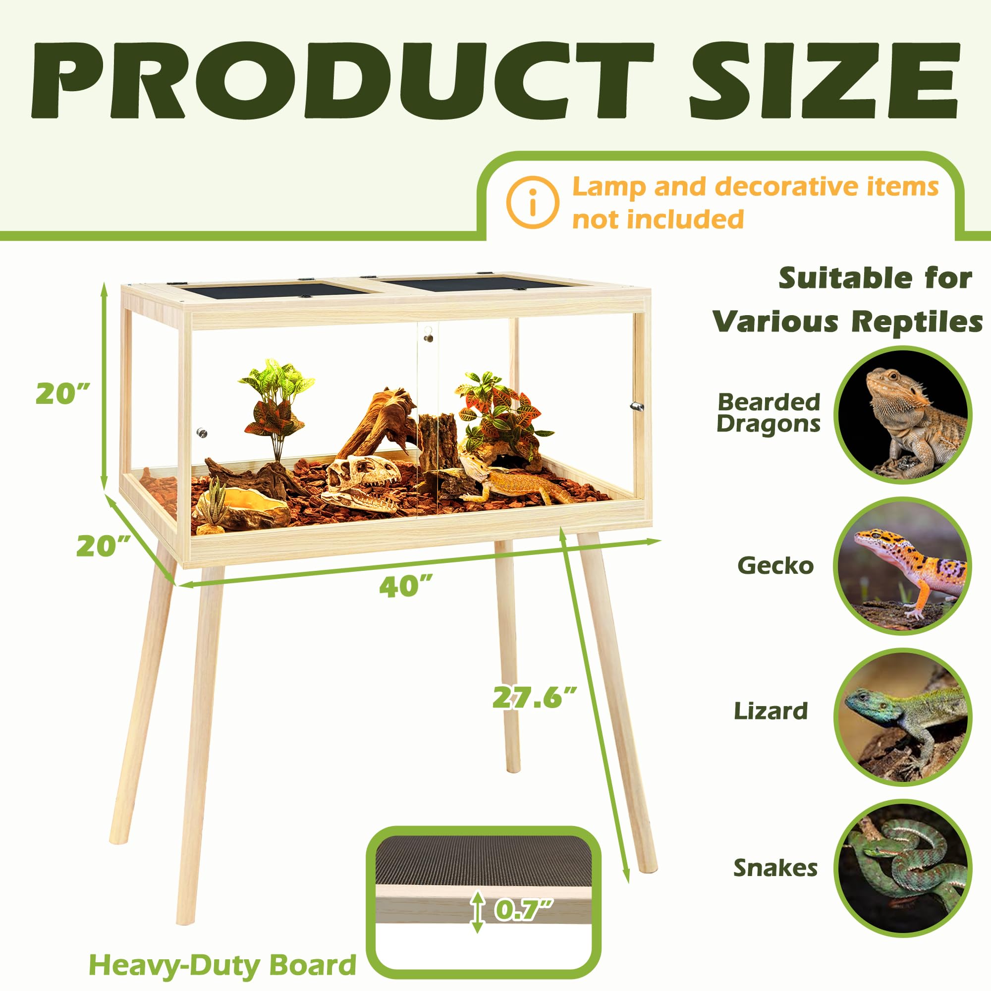 PROLEE Wooden lizard tank in oak finish highlighting natural wood aesthetic