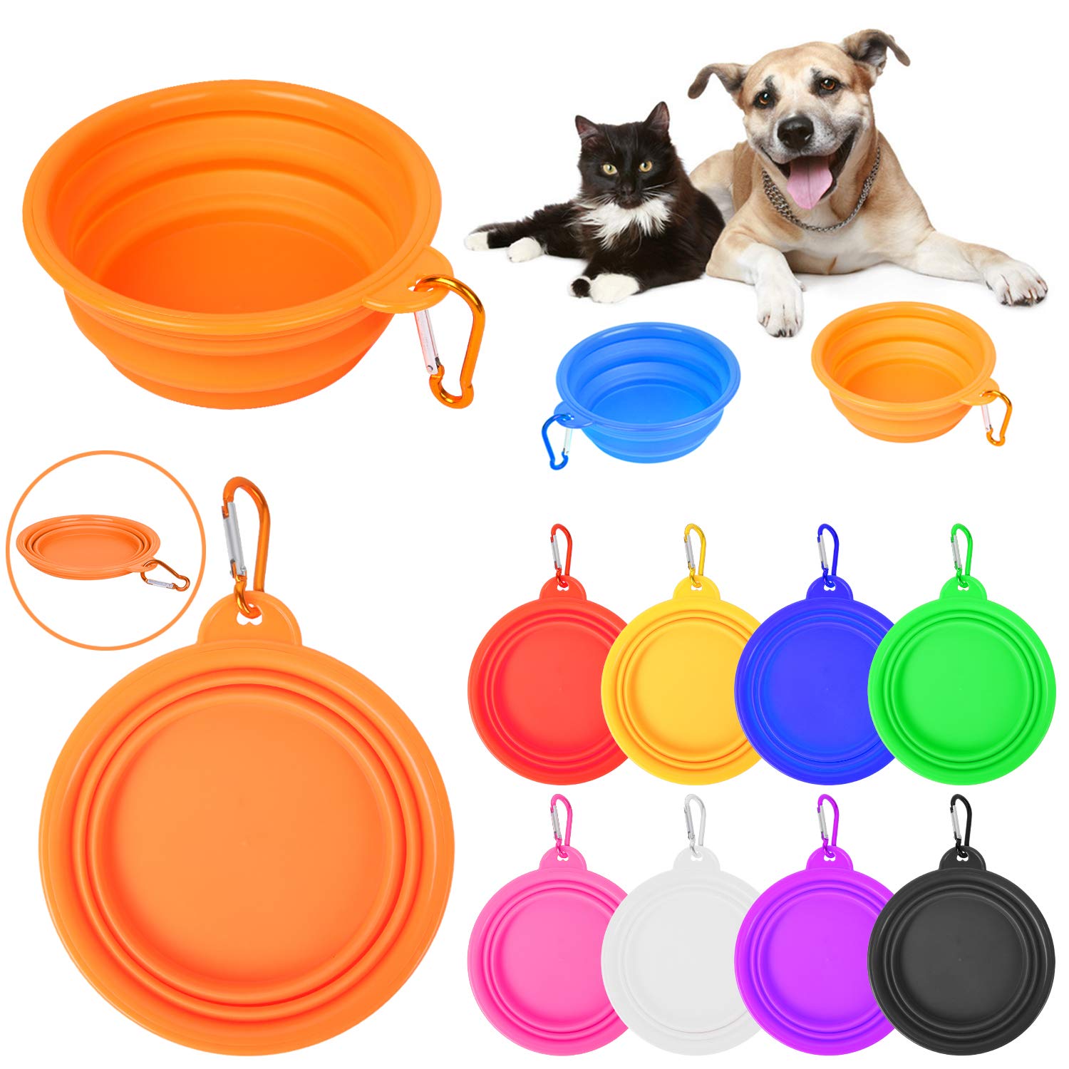 PROLOSO collapsible dog bowl unfolded at adjustable height for different pets