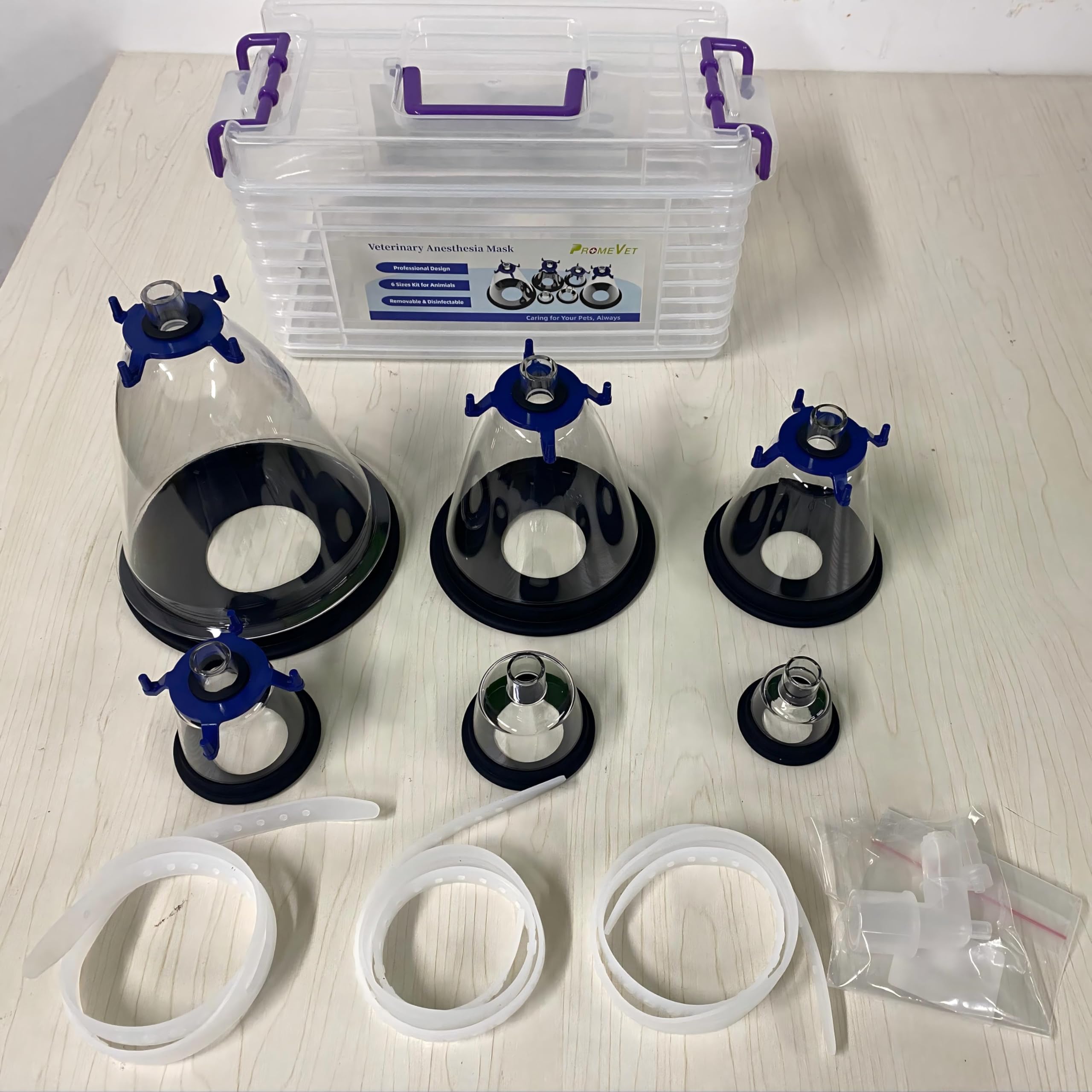 PROMEVET storage box included for organized, portable anesthesia setup.