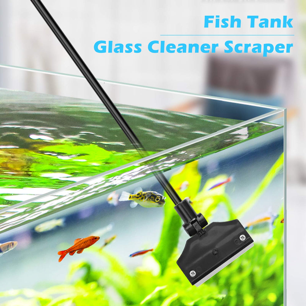 Pronetcus aquarium algae scraper side view highlights rust-proof stainless steel handle