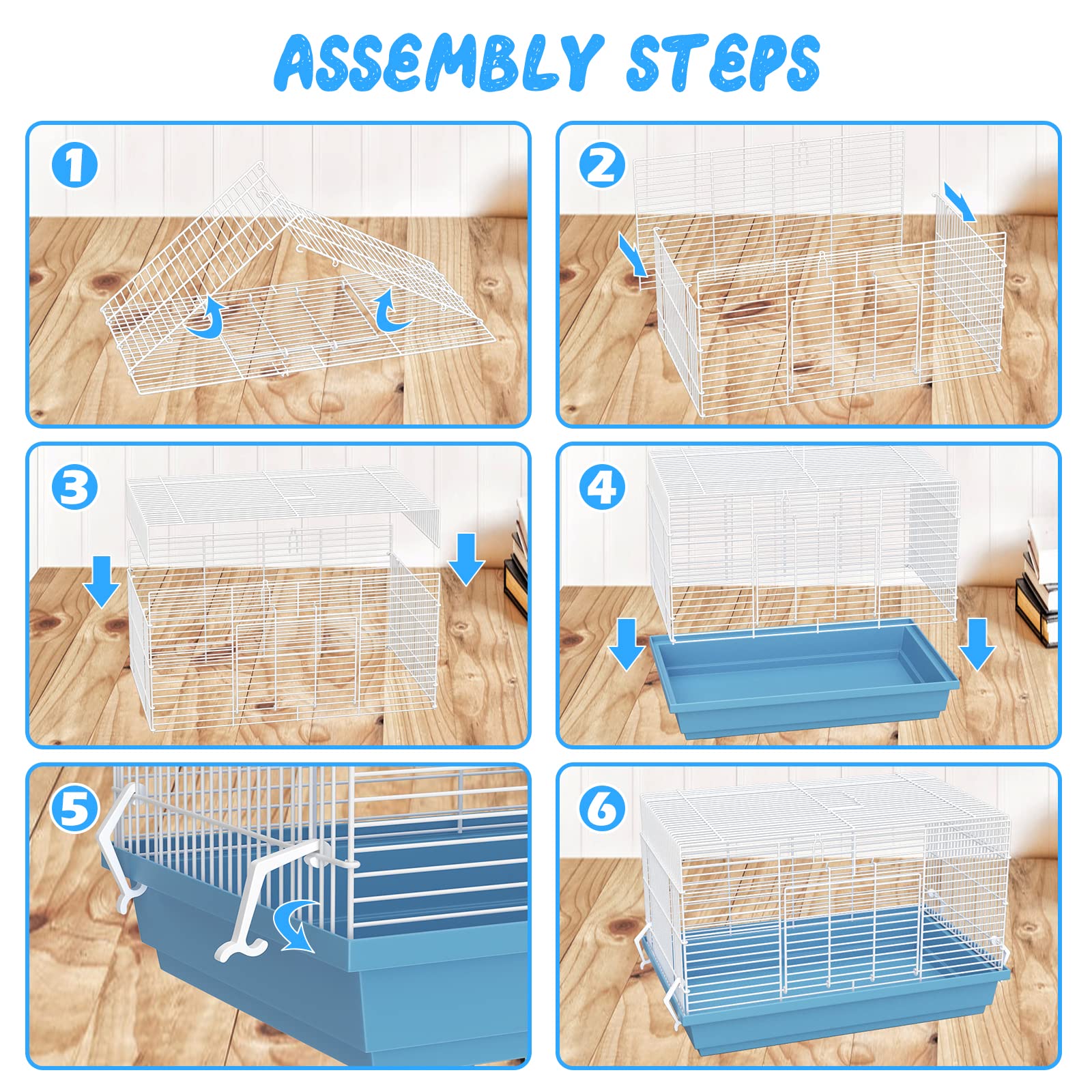 Pronetcus hamster cage assembly guide shows simple setup steps