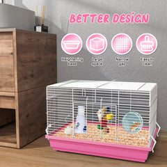 Pronetcus hamster cage easy-clean highlights simple base release for fast bedding changes.