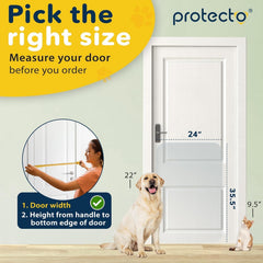 PROTECTO door protector adhesive-attachment demonstrates quick install protecting wood surfaces.