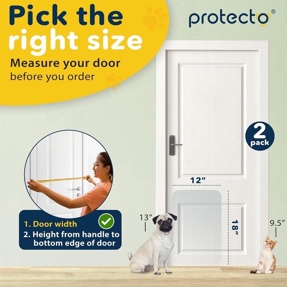 PROTECTO transparent door scratch guard clearly shields doors while keeping visibility.