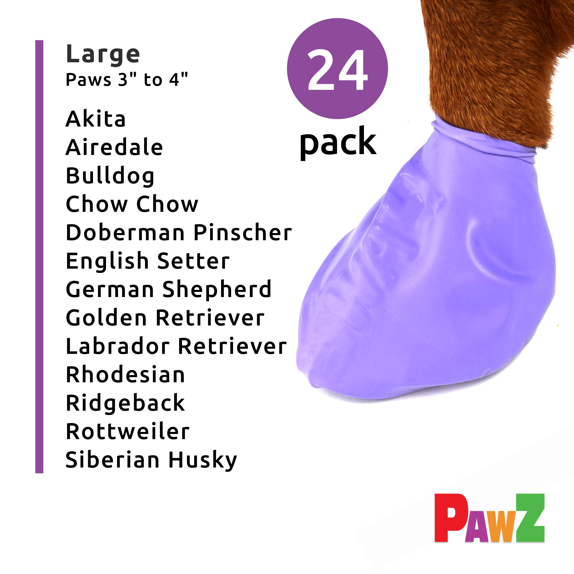 Protex PawZ all-weather dog boots provide rain and snow traction for reliable grip.