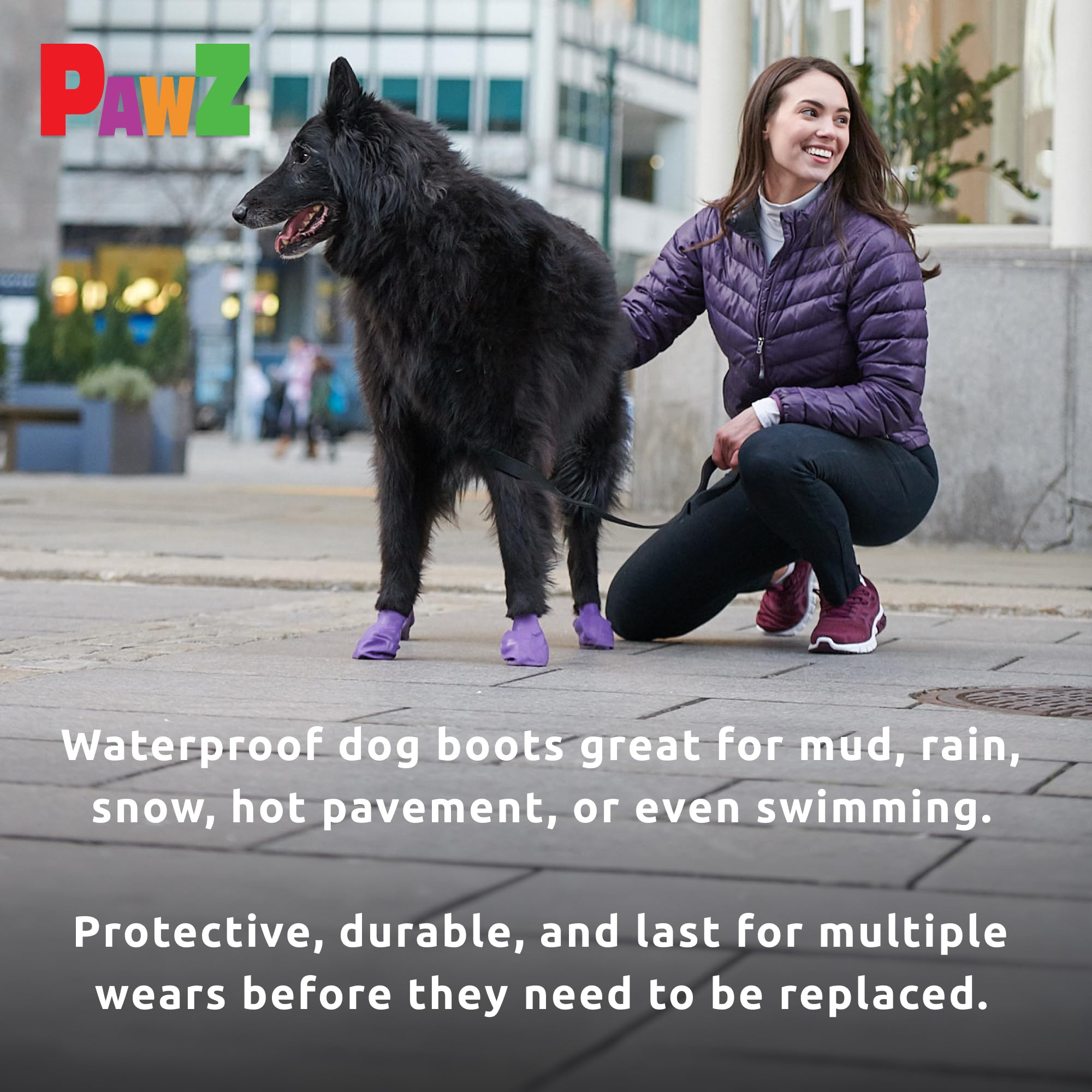 Protex PawZ large-paws-3-to-4-inch-fit ensures secure, comfortable coverage.