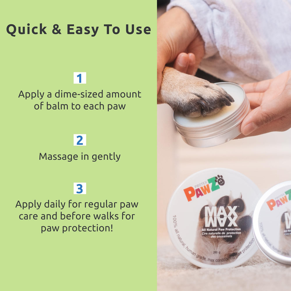Protex PawZ MaxWax used on both puppies and adult dogs during application