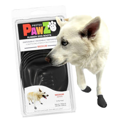 Protex PawZ medium dog boot on paw offering secure fit and protection.