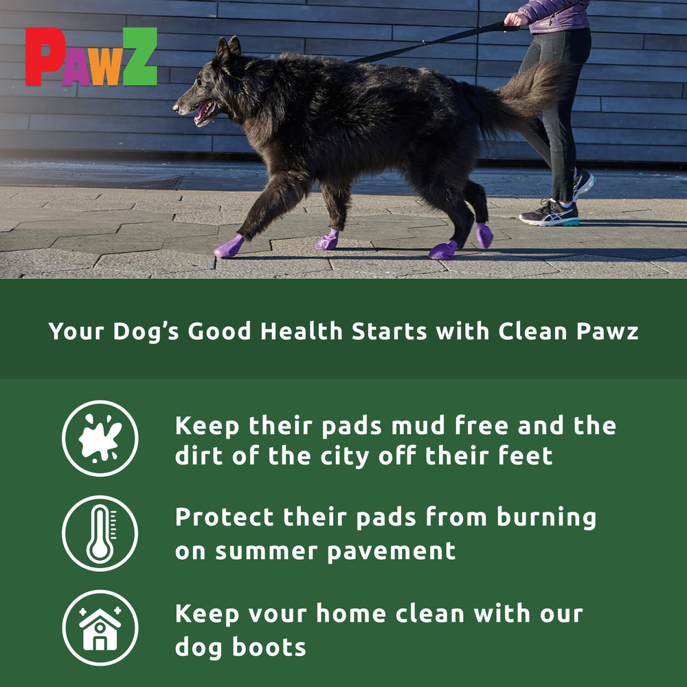 Protex PawZ waterproof dog shoes image highlights rain-ready waterproofing for damp walks.