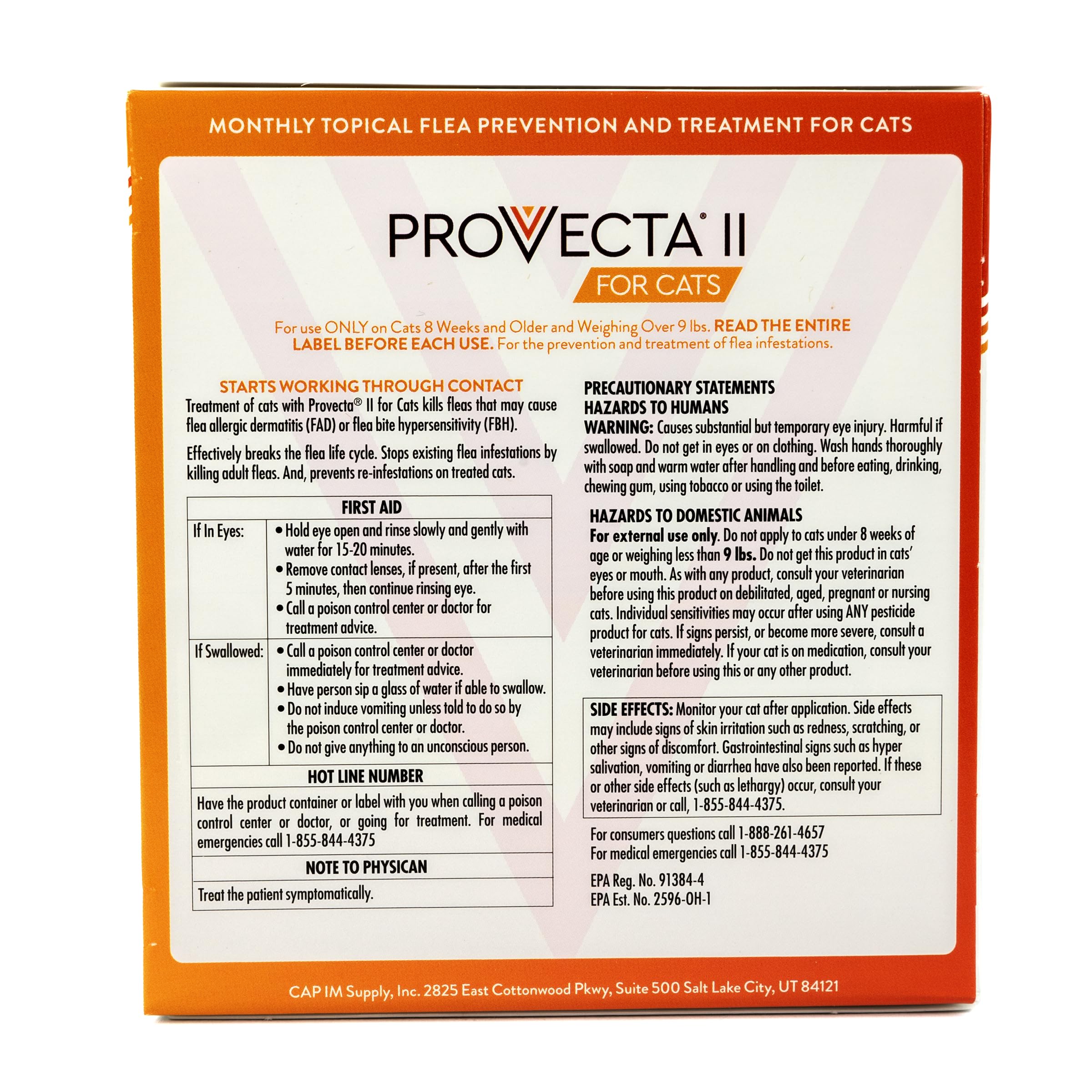 Provecta 4-week protection reminder image showing monthly dosing.