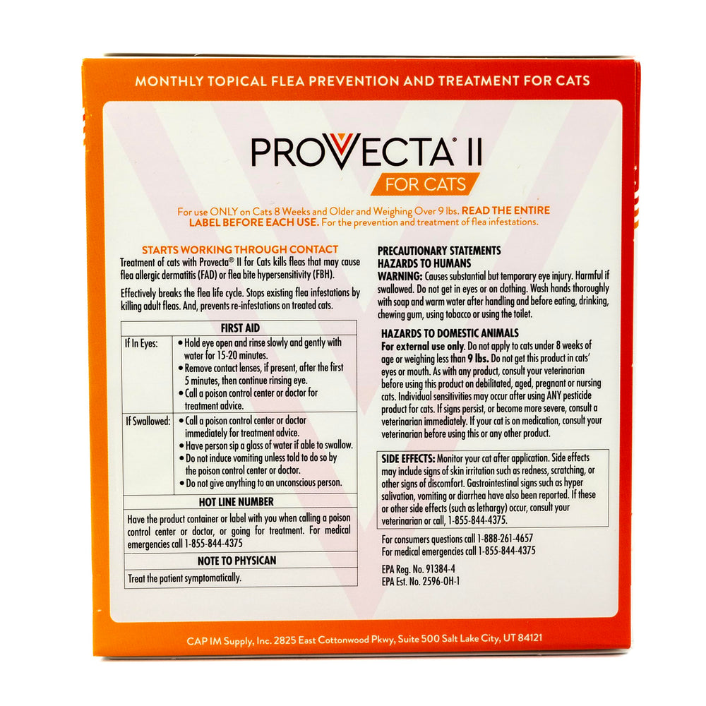 Provecta 4-week protection reminder image showing monthly dosing.
