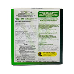 Provecta Advanced box front view displaying four-month supply for small dogs.