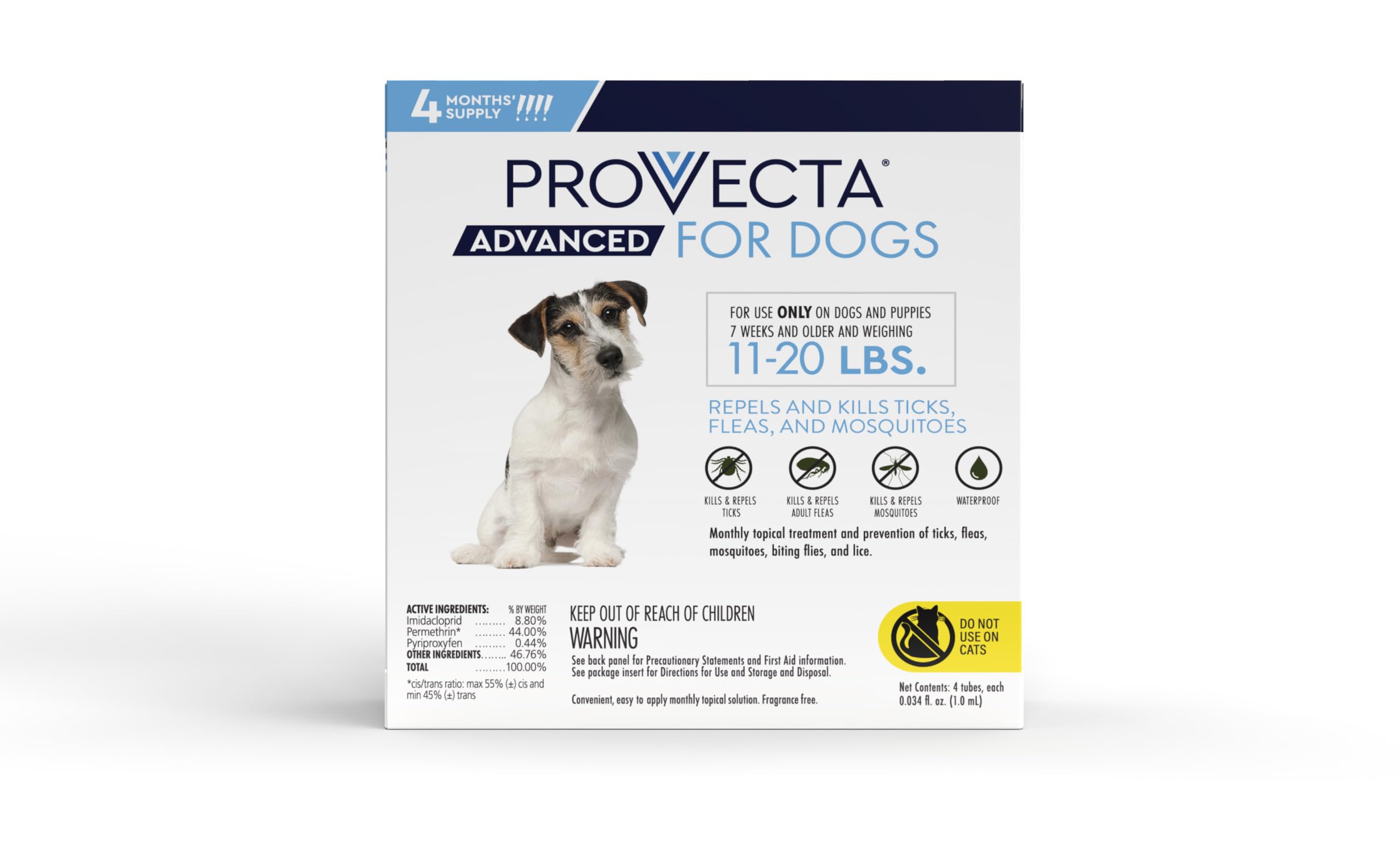 Provecta Advanced packaging displays four-month supply and application details.