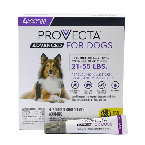Provecta Advanced for Dogs mosquito-repellent visual emphasizes protection from bites.