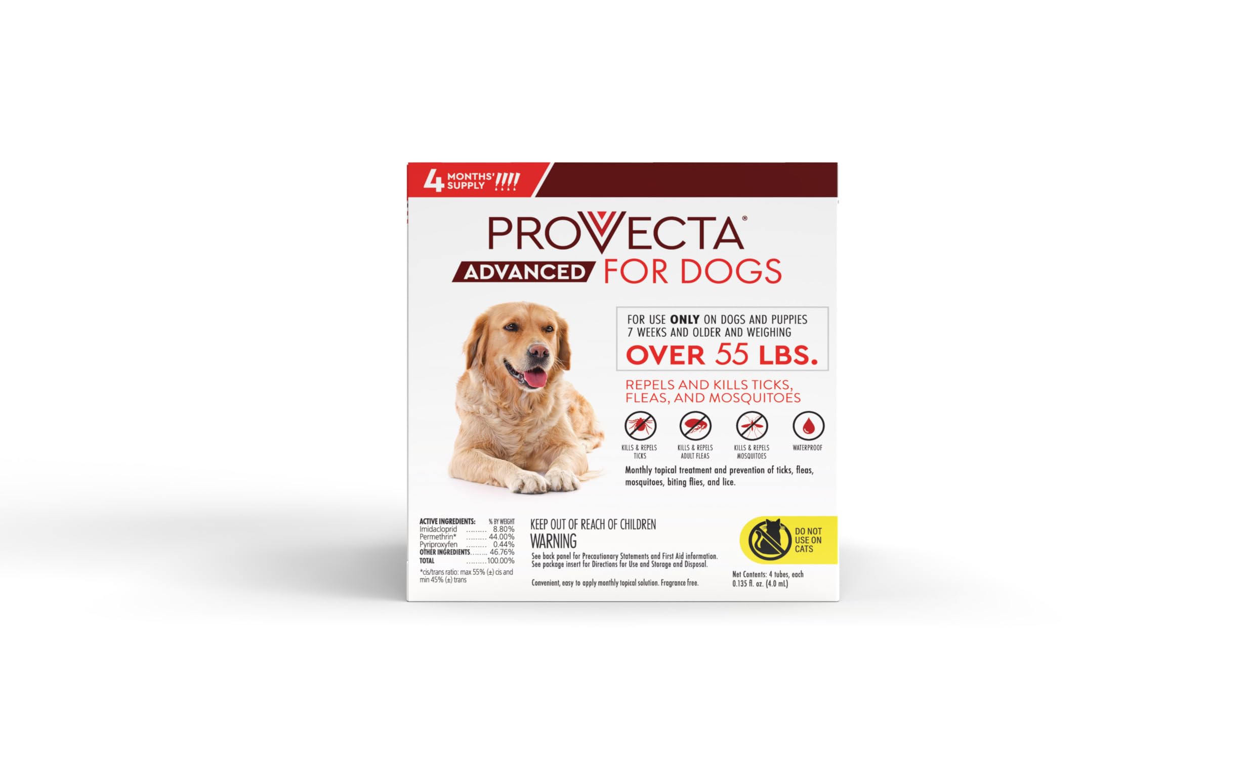 Provecta Advanced for Dogs XL packaging with illustration of repelled pests