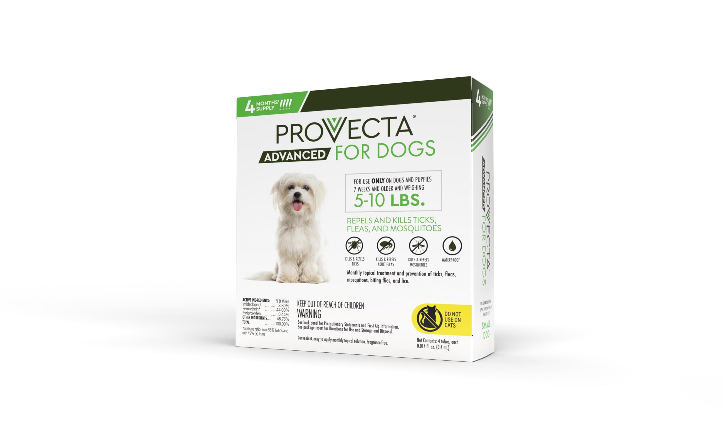 Provecta Advanced spot-on applicator on a dog's neck area for precise dosing.