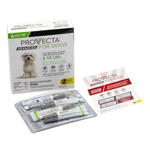 Provecta Advanced graphic highlights protection against fleas, ticks, and mosquitoes for small dogs.