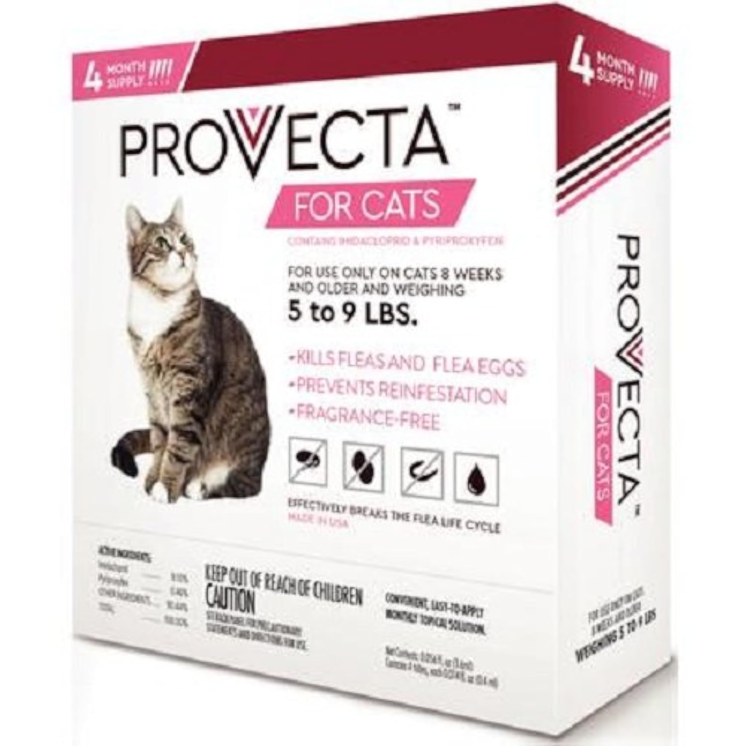 Provecta bottle application shows easy topical flea protection for cats